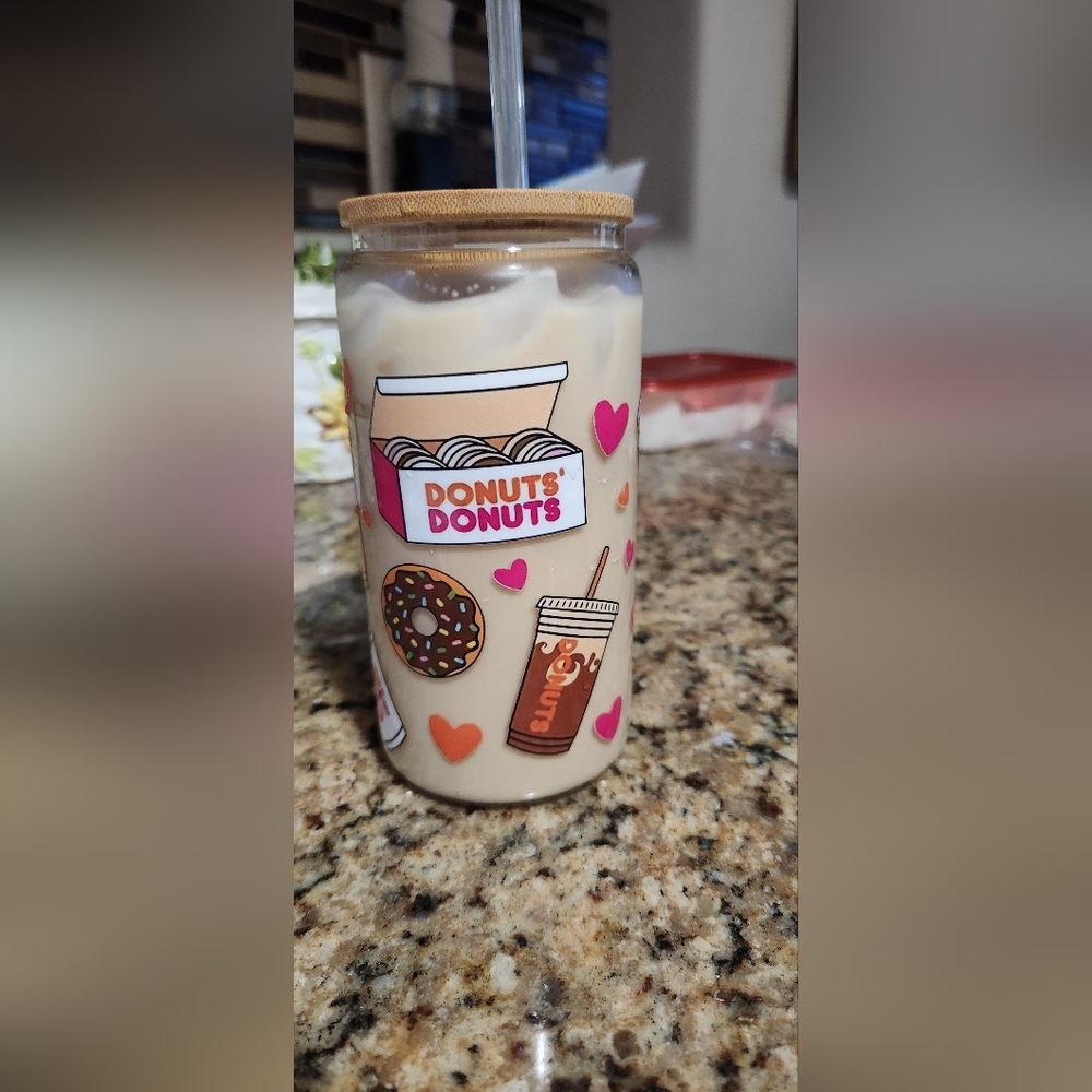 16oz bamboo top glass can